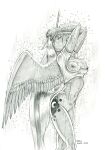 anthro anthrofied baron_engel bottomless breasts clothed clothing equid equine eyes_closed female friendship_is_magic fur hair hasbro hi_res horn mammal my_little_pony mythological_creature mythological_equine mythology navel nipples open_mouth princess_luna_(mlp) raining solo tail translucent translucent_clothing wet winged_unicorn wings