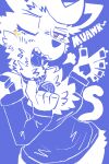 2025 anthro big_breasts biped blue_eyes blue_tongue blush blush_lines bodily_fluids bottomless bottomless_female breasts breath cheek_tuft cleavage clothed clothing clyde_(discord) collar discord_(app) domestic_cat facial_tuft fc5 felid feline felis female fluffy fluffy_chest fluffy_neck_fur fur handpaw head_tuft hi_res inner_ear_fluff looking_at_viewer mammal meow one_eye_closed pawpads paws pupils red_pupils saliva simple_background sleeves small_waist solo strapless_clothing strapless_topwear tilde_after_text tongue tongue_out topwear tuft white_body white_fur wide_hips wink winking_at_viewer