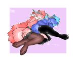 anal anal_penetration anthro big_tail black_clothing black_footwear black_legwear black_socks black_stockings black_thigh_highs black_thigh_socks blue_body blue_fur blue_hair bodily_fluids cheek_tuft clothing cum cum_drip dragon dripping duo eyes_closed facial_tuft female female_penetrating female_penetrating_male fluffy footwear from_behind_position fur furred_dragon furred_scalie fuzzy genital_fluids glistening glistening_clothing glistening_legwear glistening_stockings hair happy happy_sex hi_res horn huge_tail inner_ear_fluff kyaro latex latex_clothing latex_legwear latex_stockings latex_thigh_highs leeya_(zertyz) legwear long_hair lying male male/female male_penetrated mythological_creature mythological_scalie mythology object_in_ass on_side pegging penetration pink_body pink_fur salmon_fur scalie sex sex_toy sex_toy_in_ass sex_toy_insertion sex_toy_penetration socks spoon_position spooning stockings strapon tail thigh_highs thigh_socks toying_partner tuft zertyz_(character)