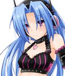  5pb_(choujigen_game_neptune) blue_hair choker choujigen_game_neptune headphones highres jewelry neptune_(series) pendant purple_eyes shishin_(shishintei) solo 