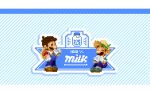  2boys luigi mario mario_&amp;_luigi_rpg mario_(series) mario_kart mario_kart_world multiple_boys official_style pixel_art tagme watsonshan9062 