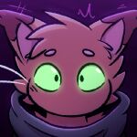 1:1 ambiguous_gender anthro bean_eyebrows bust_portrait clothing condor_(critternest) critternest front_view fur green_sclera icon looking_at_viewer mammal orange_body orange_fur poncho portrait solo whiskers