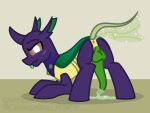 4:3 anus arthropod ass_up big_penis bodily_fluids butt changeling cum feral friendship_is_magic genital_fluids genitals hasbro looking_at_viewer male my_little_pony penis precum reformed_changeling solo tapering_penis tongue tongue_out wasisi wasisi_(wasisi)