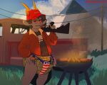 4th_of_july alien bass_pro_shops burger camo camo_print clothed clothing diaper diaper_fetish doritomuncher flight_jacket food grass grill grilling gun hat headgear headwear hi_res holding_object holding_weapon holidays homestuck horn hot_dog humanoid i_just_wanna_grill m4a1 male memphis_pyramid ms_paint_adventures panties plant ranged_weapon red_clothing red_hat red_headwear solo troll_(homestuck) truck underwear utility_pole vehicle weapon wearing_diaper zaptie_(cheetoeater)