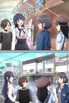  1boy 3girls absurdres bags_under_eyes black_hair boku_no_kokoro_no_yabai_yatsu brown_eyes hat height_difference highres ichikawa_kyoutarou kuroki_tomoko long_hair low_twintails multiple_girls omachi_(slabco) tall_female tamura_yuri twintails watashi_ga_motenai_no_wa_dou_kangaetemo_omaera_ga_warui! yamada_anna 
