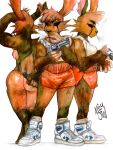 2024 absurd_res anthro bangs barefoot biped black_sclera bottomwear breasts brown_body brown_fur butt cheek_tuft cigarette clothed clothing facial_tuft feet female footwear fur gun handgun hi_res holding_gun holding_knife holding_object holding_ranged_weapon holding_weapon hotpants knife lagomorph leporid looking_away mammal mjw_darkmode multiple_angles muscular muscular_anthro muscular_female notched_ear nude orange_bottomwear orange_clothing orange_shorts pupils rabbit ranged_weapon revolver rolled_up_sleeves shirt shoes shorts signature simple_background small_breasts smoking sneakers solo topwear traditional_media_(artwork) tuft weapon white_background white_clothing white_pupils white_shirt white_sneakers white_topwear