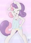  2015 anthro equine female friendship_is_magic horn mammal mdgusty my_little_pony smile solo sweetie_belle_(mlp) swimsiut unicorn young 