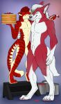  absurd_res angel_(velvetvlade) anthro anthro_on_anthro black_nose brush cake canid canine dessert duo eyes_closed featureless_crotch felid food fur grey_hair hair hi_res holding_brush holding_cake holding_food holding_object kaibly_(kaibly) killthe_demon kissing male male/male mammal markings multicolored_hair nude red_body red_fur red_hair red_nose short_hair size_difference smile standing striped_arms striped_legs striped_markings striped_neck striped_tail stripes tail tail_markings two_tone_hair white_body white_fur white_hair yellow_body yellow_fur 