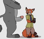  canine clothed clothing disney duo fox male male/male mammal nick_wilde nude penis rhinoceros rotten_robbie size_difference zootopia 