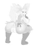  3_fingers anthro anus big_butt butt crouching delphox erect_nipples fur hand_on_butt looking_back matospectoru monochrome nintendo nipples nude pok&eacute;mon pok&eacute;morph presenting presenting_hindquarters pussy sketch smirk solo thick_thighs video_games voluptuous wide_hips 