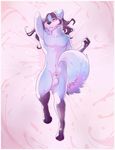  anthro balls black_fur blue_fur blush canine cute fur girly hair hi_res humanoid_penis long_hair looking_at_viewer lying male mammal nude on_back penis penis_tip pink_eyes requiembeatz sheath solo traditional_media_(artwork) watercolor_(artwork) white_fur wolf xawn 