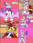 anthro big_breasts blaze_the_cat bra breasts canine cat cleavage clothed clothing dialogue dreamcastzx english_text feline female fiona_fox fox mammal panties sonic_(series) text underwear 