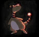 2025 ambiguous_gender ampharos anthro dietranch electricity generation_2_pokemon hi_res nintendo open_mouth pokemon pokemon_(species) signature simple_background solo sparks tail yellow_body