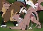  anus_close-up balls bared_teeth black_nose blackjack_(piercingnightfall) bodily_fluids brown_body brown_fur butt_sniffing cum cum_in_mouth cum_inside cum_on_ground cumshot cutaway dasyuromorph duo ejaculation eyes_closed feral feral_on_feral feral_penetrated feral_penetrating feral_penetrating_feral forked_penis fur genital_fluids genitals hi_res killthe_demon male male/male male_penetrated male_penetrating male_penetrating_male mammal marsupial oral oral_penetration outside penetration penis penis_in_mouth pink_nose pink_penis plant recently_extinct_species sex shrub sniffing tan_balls tan_body tan_fur thylacine thylus tree 