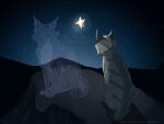 4:3 ambiguous_gender arm_tuft cheek_tuft chichoose cosmic_background daughter_(lore) duo ear_tuft elbow_tuft eyes_closed facial_tuft felid feline female_(lore) feral fur fur_markings fuzzy ghost glowing grey_body grey_fur grief hi_res inna_(shelter_2) inner_ear_fluff light lighting lynx mammal markings might_and_delight mother_(lore) mother_and_child_(lore) mother_and_daughter_(lore) nature neck_tuft night outside parent_(lore) parent_and_child_(lore) parent_and_daughter_(lore) rock shelter_(game_series) short_tail sitting sky spirit star starry_background starry_sky tail text translucent translucent_body tuft url