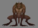  2015 abs claws deathclaw erection fallout horn looking_at_viewer male muscles nude penis scalie solo teeth unknown_artist video_games 