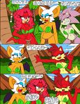  amy_rose anthro bat big_breasts breasts canine cleavage clothed clothing dialogue dreamcastzx echidna english_text female fiona_fox fox hedgehog lien-da mammal monotreme rouge_the_bat skimpy sonic_(series) text 