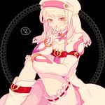  1girl alice_(tales) bloomers blush hat monochrome nns146 short_hair tales_of_(series) tales_of_symphonia tales_of_symphonia_knight_of_ratatosk underwear yellow_eyes 