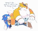  big_muscles canine english_text fox greenendorf hedgehog male mammal miles_prower muscles pecs scarf sonic_(series) sonic_boom sonic_the_hedgehog text tools 