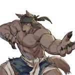  abs biceps big_muscles canine clothing jacketbear male mammal muscles pecs red_eyes scar 