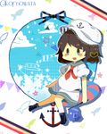  anchor artist_name bad_id bad_twitter_id black_hair blue_eyes cloud hat moyo_(amaniwa) murasa_minamitsu open_mouth sailor sailor_hat ship short_hair smile solo touhou watercraft 