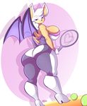  2015 anthro bat bat_wings big_breasts big_butt big_ears blue_eyes boots breasts butt cleavage clothed clothing digital_media_(artwork) female footwear gloves jaeh mammal orange_skin rouge_the_bat solo sonic_(series) tennis voluptuous wide_hips wings 