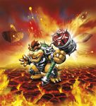  bowser fire hammer highres mario_(series) molten_rock no_humans official_art skylanders super_mario_bros. turtle 