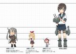  4girls adapted_turret annin_musou black_hair blonde_hair blue_sailor_collar blue_skirt cannon comparison fairy_(kantai_collection) food fubuki_(kantai_collection) full_body green_eyes grey_hair grid_background hat height_difference kantai_collection low_ponytail low_twintails machinery multiple_girls pizza pointer ponytail red_hair sailor_collar sailor_hat school_uniform serafuku short_ponytail sidelocks skirt standing translation_request turret twintails white_background |_| 