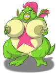  big_breasts big_nipples blush breasts chubby grin hair holding_breasts huge_breasts mario_bros nintendo nipples overweight pink_hair pussy reptile scalie sharp_teeth shinysteel star teeth thick_thighs tolstar video_games wide_hips wings yellow_lipstick 