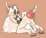 anal anal_penetration anal_prolapse anthro arms_tied belly big_belly blush bodily_fluids bound crowbarcrow cum cum_feeding cum_from_nose cum_in_ass cum_in_nose cum_inside deep_throat dildo domestic_cat ejaculation feeding_tube felid feline felis genital_fluids genitals hair hands_behind_back hi_res huge_belly inflation knot knotted_dildo knotting male mammal medical_instrument neck_bulge oral oral_knotting oral_penetration pawpads penetration penis pink_pawpads prolapse prolapse_knotting prolapse_penetration saliva scientific_instrument sex_toy solo solo_focus tan_body white_hair yellow_sclera