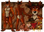  alejandrogsd_(artist) armpit_hair balls bandanna but canid canine canis cowboy hat male mammal model_sheet muscular muscular_male nude paws pecs penis pubes red_wolf wolf 