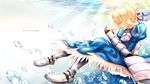  artoria_pendragon_(all) bad_id bad_pixiv_id blonde_hair bubble closed_eyes copyright_name fate/stay_night fate_(series) saber shoujo_donburi underwater 