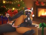  big_tail black_fur blush breasts candy candy_cane canid canine christmas female fluffy fluffy_tail food fox fur holidays looking_pleasured mammal masturbation multicolored_fur nude orange_fur penetration presenting presenting_pussy purple_eyes pussy solo spread_legs spreading suave_(suave_senpai) tongue tongue_out vaginal vaginal_masturbation vaginal_penetration yana-r 