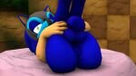 animal_mask anthro anus balls bedroom_eyes big_butt butt eulipotyphlan exhibitionism flaccid genitals green_hill_zone hedgehog hi_res legs_up looking_at_viewer lying male mammal mask narrowed_eyes on_back penis potatermino presenting presenting_anus presenting_hindquarters puffy_anus pup_mask seductive sega solo sonic_the_hedgehog sonic_the_hedgehog_(series)