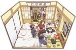  armor black_hair blonde_hair blue_eyes brown_hair closed_eyes controller floorplan fox futon game_cartridge game_console game_controller goldeneye_007 happy_turn heshikiri_hasebe hood itou_(mogura) japanese_armor japanese_clothes kasen_kanesada kashuu_kiyomitsu kitkat lying male_focus menpoo multiple_boys mutsu-no-kami_yoshiyuki nakigitsune nakigitsune's_fox nintendo_64 on_stomach ponytail purple_hair red_eyes seiza sitting sweatdrop table television tissue_box touken_ranbu track_suit white_hair yamanbagiri_kunihiro yamato-no-kami_yasusada yellow_eyes yojouhan 