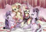  2017 curtains cutie_mark digital_media_(artwork) equestria_girls equine eyelashes eyewear female feral friendship_is_magic glasses group hair happy horn kuzumori mammal moondancer_(mlp) multicolored_hair my_little_pony one_eye_closed purple_eyes ribbons smile starlight_glimmer_(mlp) sunset_shimmer_(eg) twilight_sparkle_(mlp) two_tone_hair unicorn winged_unicorn wings wink 