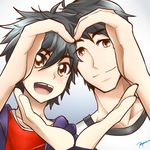  big_hero_6 brothers disney gradient gradient_background hiro_hamada marvel multiple_boys siblings tadashi_hamada 