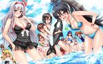  akizuki_ritsuko amami_haruka bad_id bad_pixiv_id ball beachball bent_over bikini black_hair black_swimsuit blonde_hair blue_bikini blue_eyes blue_hair blue_sky blush breasts brown_eyes brown_hair casual_one-piece_swimsuit cloud day fang floral_print flower folded_ponytail futami_ami futami_mami ganaha_hibiki glasses grin hagiwara_yukiho hair_flower hair_ornament hair_ribbon hairband high_ponytail hoshii_miki idolmaster idolmaster_(classic) inflatable_orca inflatable_toy inu_(marukome) kikuchi_makoto kisaragi_chihaya large_breasts long_hair minase_iori miura_azusa multiple_girls nonowa one-piece_swimsuit one_eye_closed one_side_up otonashi_kotori outdoors pink_eyes ponytail print_bikini ribbon school_swimsuit shijou_takane side_ponytail silver_hair sky smile swimsuit takatsuki_yayoi twintails very_long_hair water white_bikini white_swimsuit 