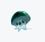  artist_name ben-day_dots commentary from_below green_eyes hashtag-only_commentary hightguy looking_at_viewer no_humans open_mouth plants_vs._zombies screentones sea-shroom_(plants_vs._zombies) solo white_background 