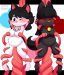  2015 anime anthro bell black_fur blue_eyes blush bow breast_milking breasts collar digital_media_(artwork) duo feline female fur hair impregnation invalid_color invalid_tag kloudmutt lactating mammal nilapony nipples paws penetration pregnant sex show_by_rock tentacles vaginal vaginal_penetration white_fur 