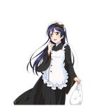  artist_request bag blue_hair blush long_hair love_live! love_live!_school_idol_project maid_headdress non-web_source official_art open_mouth plastic_bag smile solo sonoda_umi transparent_background wa_maid yellow_eyes 