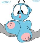  2015 anthro areola big_breasts breast_fondling breasts cat erect_nipples feline female fondling habbodude mammal milf mother nicole_watterson nipples parent sunibee the_amazing_world_of_gumball 