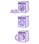  closed_eyes closed_mouth commentary goomy miyumorii multiple_views no_humans pokemon pokemon_(creature) simple_background solid_oval_eyes sparkle symbol-only_commentary washing_machine white_background 