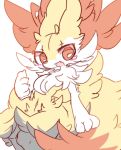 ambiguous_gender big_ears big_eyes blush blush_sticker braixen canine cheek_tuft chest_tuft claws cute_fangs duo feral fluffy fox fur inner_ear_fluff mammal navel nintendo nude nyaswitchnya open_mouth paws pok&eacute;mon pok&eacute;mon_(species) red_eyes red_fur shoulder_tuft snout tuft video_games yellow_fur 