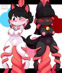  2015 anime anthro bell black_fur blue_eyes blush bow breasts collar digital_media_(artwork) duo feline female fur hair invalid_color invalid_tag kloudmutt mammal nilapony nipples paws penetration sex show_by_rock tentacles vaginal vaginal_penetration white_fur 