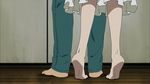  animated animated_gif ano_hi_mita_hana_no_namae_wo_bokutachi_wa_mada_shiranai. bare_legs barefoot dress feet honma_meiko legs soles tiptoes white_dress yadomi_jinta 
