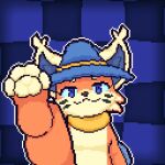 >:3 2d_animation 4_toes :3 against_surface animated barefoot belly bent_leg blep blue_clothing blue_eyes blue_hat blue_headwear blue_sclera buizel cannoli_(rotomeclairv) checkered checkered_background cheek_markings cheek_tuft closed_smile clothing curling_toes dante_kurutta_(artist) delcatty digital_media_(artwork) eyebrows eyelashes eyes_closed facial_markings facial_tuft fan_character feet felid feline female feral foot_focus foot_on_glass footprint front_view fur generation_3_pokemon generation_4_pokemon happy hat head_markings headgear headwear hindpaw hybrid_pokemon looking_at_viewer loop mammal markings mouth_closed mustelid nintendo orange_body otter pattern_background pawpads pawprint paws pixel_(artwork) pixel_animation pokemon pokemon_(species) raised_foot raised_leg raised_paw simple_background smile smiling_at_viewer solo tan_belly toes tongue tongue_out tuft whiskers