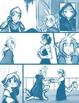  2015 adira_(twokinds) anthro armor cloak clothing comic cute digitigrade feline female feral flora_(twokinds) fur group hair human keidran keiren_(twokinds) leopard maeve_(twokinds) male mammal outside plain_background sketch snow_leopard tiger tom_fischbach trace_legacy twokinds white_background young 