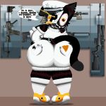 android animal_humanoid anthro back_pockets belt big_breasts big_butt black_belt black_body black_fur black_tears bloodshot_eyes breasts busty_boy_(lore) butt cat_humanoid cleavage_cutout clothing conductor_hat cracked_mask creepy_face creepy_smile cutout cybernetics cyborg dialogue digital_media_(artwork) ear_piercing english_text fangs felid felid_humanoid feline feline_humanoid female five_nights_at_freddy's footwear fur gas_mask glowing glowing_eyes gun hands_on_hips hat headgear headwear humanoid jojo's_bizarre_adventure long_sleeve_dress long_socks machine male_(lore) mammal mammal_humanoid markings mask moltenart_pixels nipple_outline orange_cheeks orange_clothing orange_eyes orange_footwear orange_shoes orange_sneakers patchwork_creature piercing pixel_(artwork) ranged_weapon rear_view robot rowen_j._alexander scottgames serum shoes shoulderless_sweater slightly_chubby smile sneakers socks solo star_(marking) stitch_(sewing) sweater sweater_dress talking_to_viewer teeth text topwear turtleneck weapon wearing_mask white_clothing white_footwear white_hat white_headwear white_mask white_socks white_sweater white_topwear