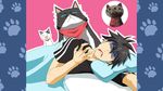  bad_id bad_pixiv_id blanket cat highres kousaka_junpei nyamsas nyan_koi! paw_print pillow tama_(nyan_koi) 